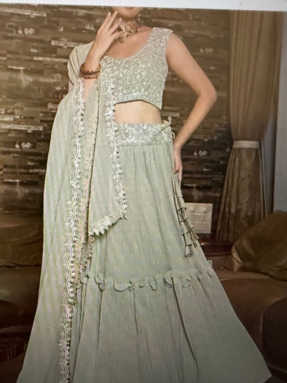 Light Green Indian Lehenga